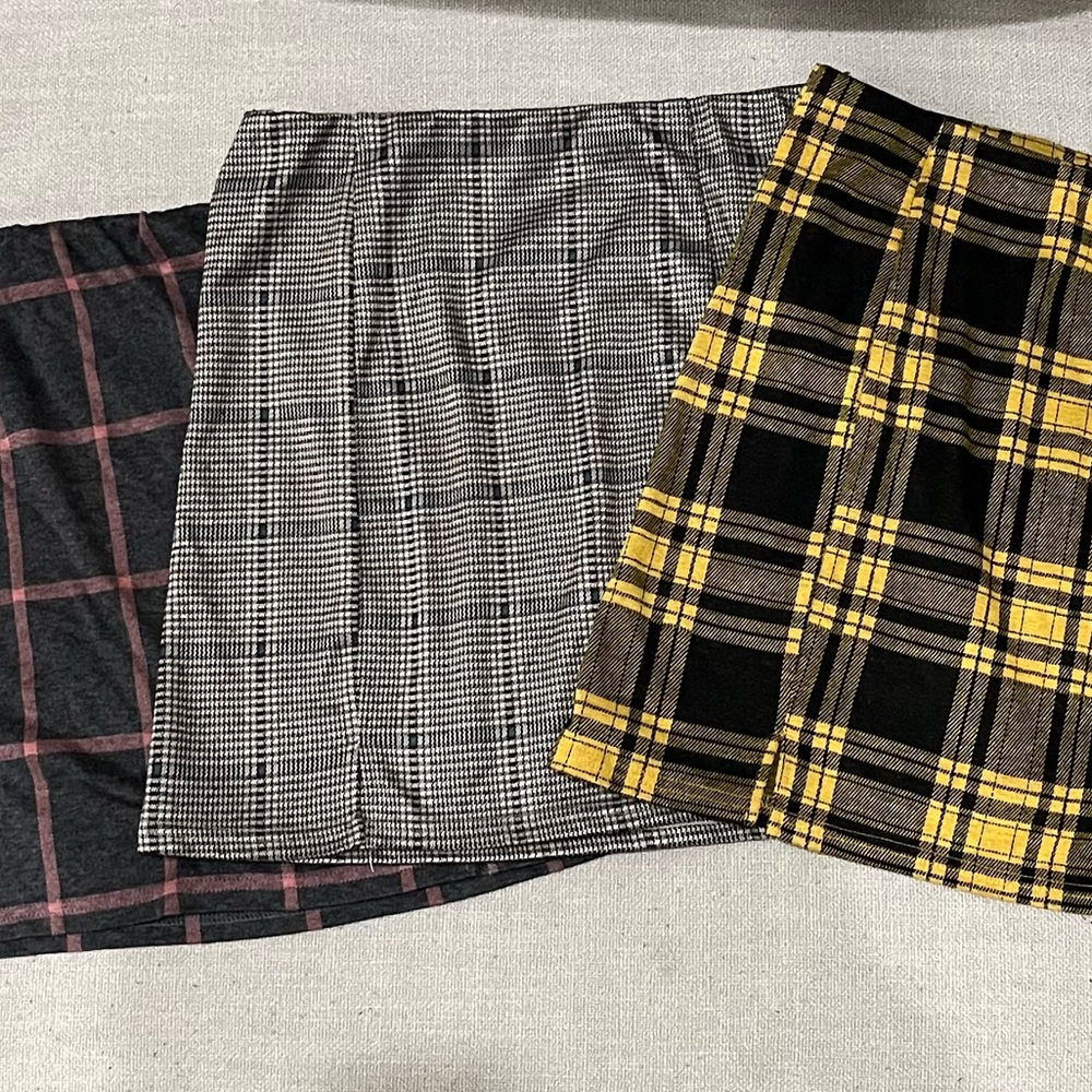Bundle of 3 plaid mini skirts, size large (size 6/8)